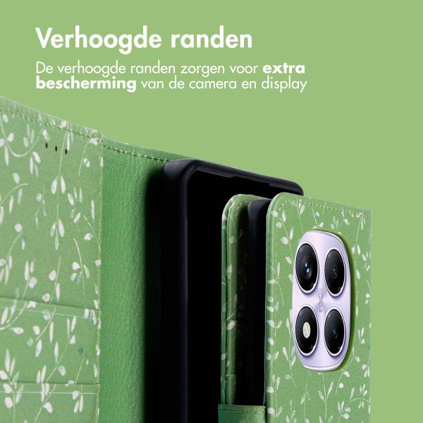 imoshion Design Bookcase Xiaomi Redmi Note 14 Pro (4G) - Green Flowers