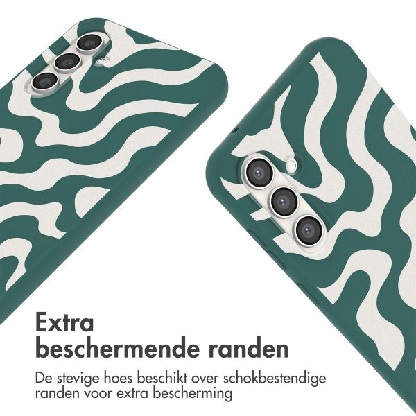 imoshion Siliconen design hoesje met koord Samsung Galaxy S23 FE - Petrol Green Groovy