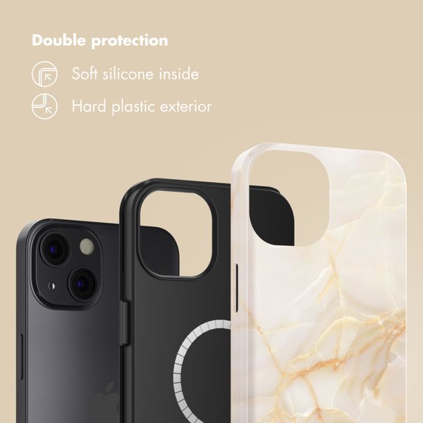 Selencia Vivid Back Cover with MagSafe Apple iPhone 13 - Golden Beige Marble