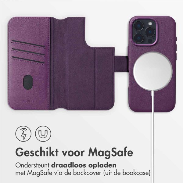 Accezz Leather Bookcase 2-in-1 met MagSafe Apple iPhone 16 Pro - Heath Purple