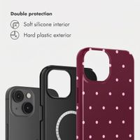 Selencia Vivid Back Cover with MagSafe Apple iPhone 14 - Happy Dots Burgundy