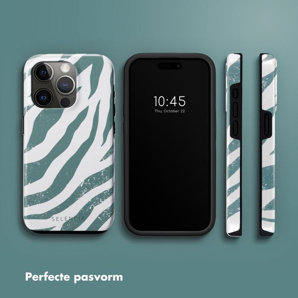 Selencia Vivid Backcover Apple iPhone 15 Pro - Colorful Zebra Pine Blue