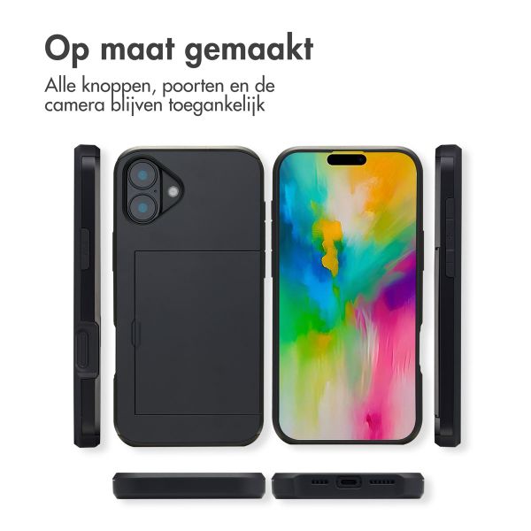 imoshion Backcover met pasjeshouder iPhone 16 Plus - Zwart