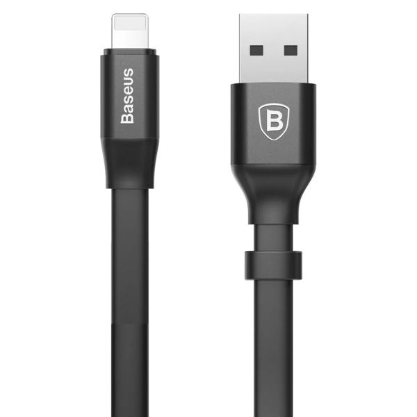 Baseus Nimble Series USB-A naar Lightning-kabel extra kort - 23 centimeter - Zwart