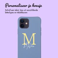 Gepersonaliseerd Color Backcover MagSafe met afneembaar koord en letter  iPhone 12 Pro - Ash Blue