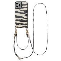 Selencia Nova Phone Case with Cord and Card Holder Apple iPhone 15 Pro - Zazzy Zebra