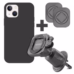 Accezz EasyLock telefoonhouder auto - inclusief hoesje Apple iPhone 14 - Ventilatierooster - 360 graden draaibaar - Zwart