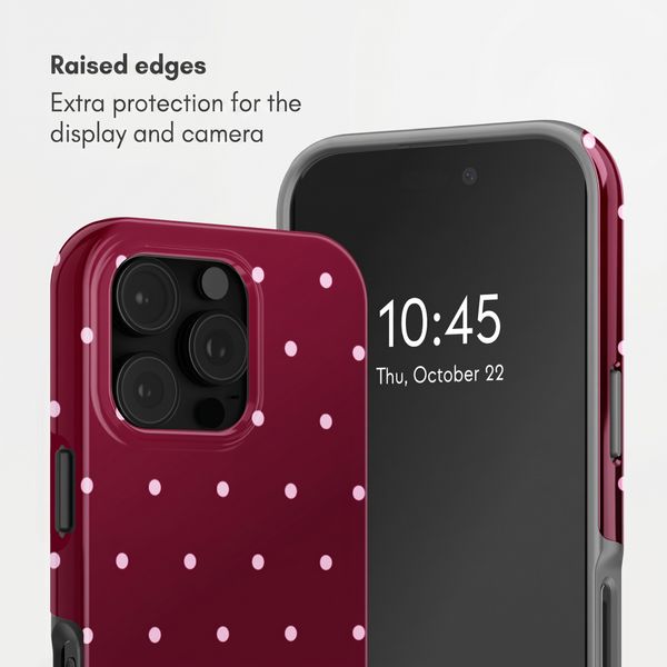 Selencia Vivid Back Cover Apple iPhone 16 Pro Max - Happy Dots Burgundy