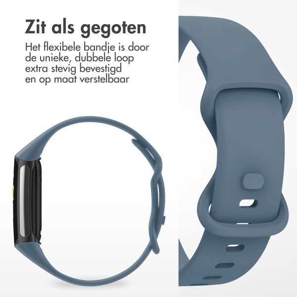 imoshion Siliconen bandje Fitbit Charge 5 / Charge 6 - Maat L - Official Blue