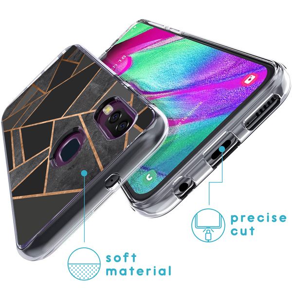 imoshion Design hoesje Samsung Galaxy A40 - Grafisch Koper / Zwart