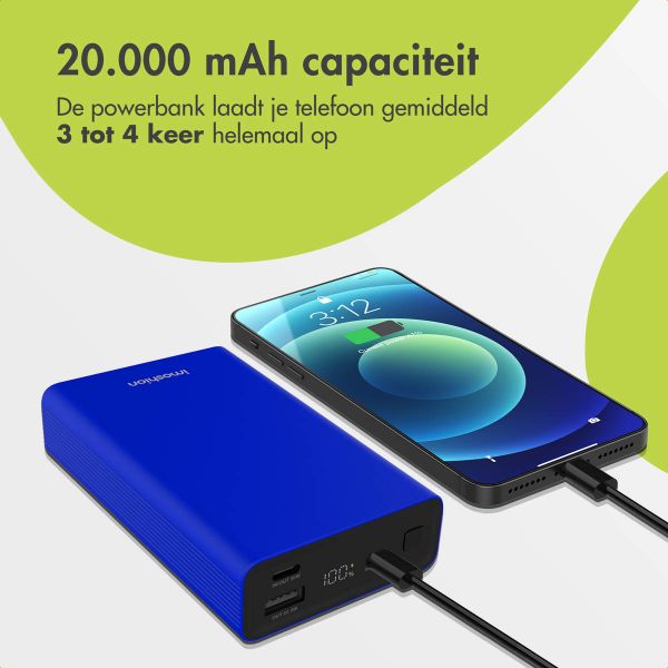 imoshion Ultra Series Aluminium | Powerbank 20.000 mAh - Snelladen tot 33 watt - Cobalt Blue