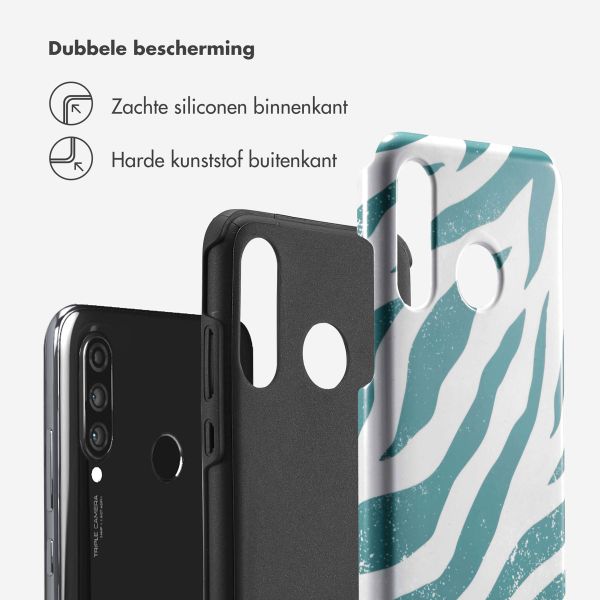 Selencia Vivid Backcover Huawei P30 Lite - Colorful Zebra Pine Blue
