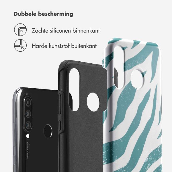 Selencia Vivid Tough Backcover Huawei P30 Lite - Colorful Zebra Pine Blue