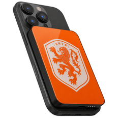 Selencia MagSafe Powerbank 5.000 mAh - Draadloze Powerbank - Geschikt voor MagSafe en Qi - Black / Oranje Leeuw