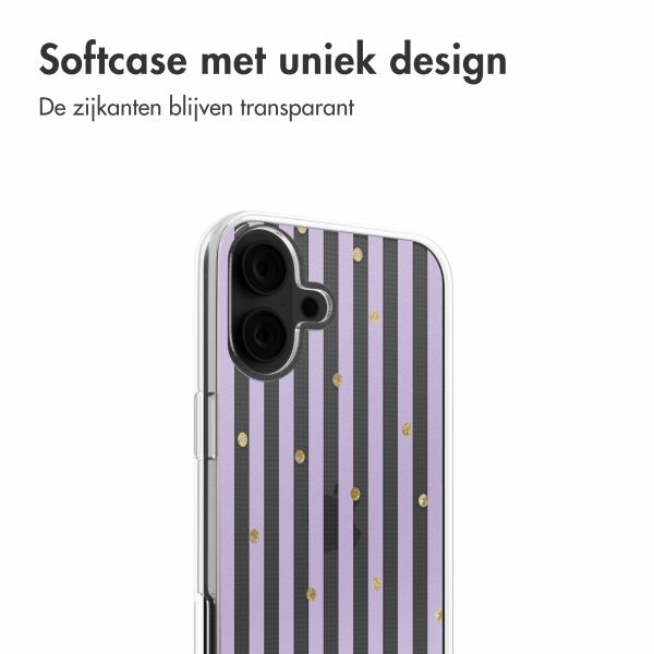 imoshion  Design hoesje iPhone 16 - Sparkle Lines Lavender