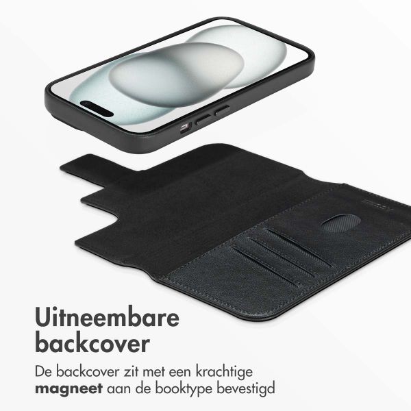 Accezz Leather Bookcase 2-in-1 met MagSafe Apple iPhone 15 - Onyx Black