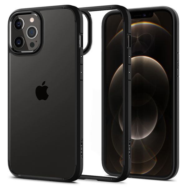 Spigen Ultra Hybrid Backcover Apple iPhone 12 (Pro) - Zwart