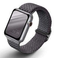 Uniq Aspen Braided bandje Apple Watch Series 1 t/m 10 / SE / Ultra (2) (44/45/46/49 mm) - Granite Grey