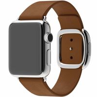 Apple Leather Band Modern Buckle Apple Watch Series 1 t/m 9 / SE (38/40/41 mm) | Series 10 / 11 (42 mm) - Maat M - Bruin