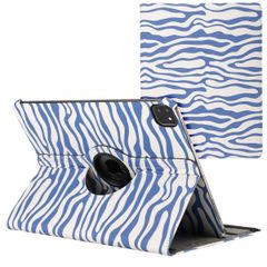 imoshion 360° Draaibare Design Bookcase Apple iPad Pro 13 (2024) M4 - White Blue Stripes