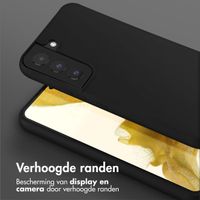 Selencia Siliconen hoesje met afneembaar koord Samsung Galaxy S22 - Zwart