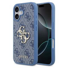 Guess 4G Metal Logo Backcover Apple iPhone 17 - Blauw