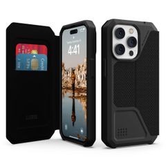 UAG Metropolis Bookcase iPhone 14 Pro - Kevlar Black