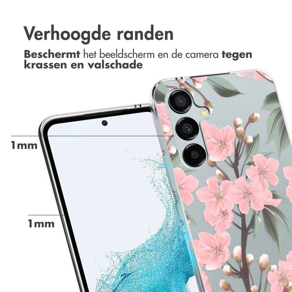 imoshion Design hoesje Samsung Galaxy A54 (5G) - Bloem - Roze / Groen