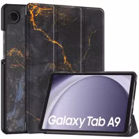 imoshion Trifold Design Bookcase Samsung Galaxy Tab A9 8.7 inch - Black Marble