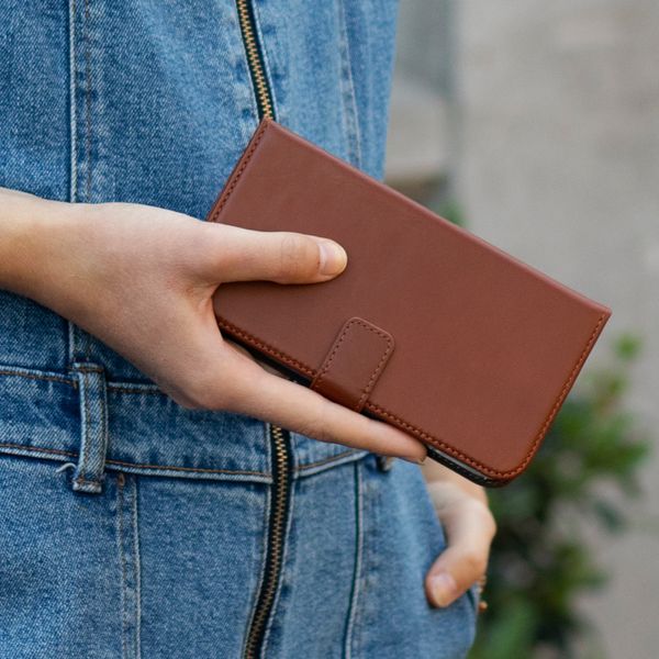 Selencia Echt Leren Bookcase iPhone Xr - Bruin