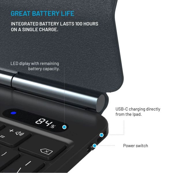 Fixed Typee QWERTY keyboard case Apple iPad 11 (2025) 11 inch A16 / iPad 10 (2022) 10.9 inch - Zwart