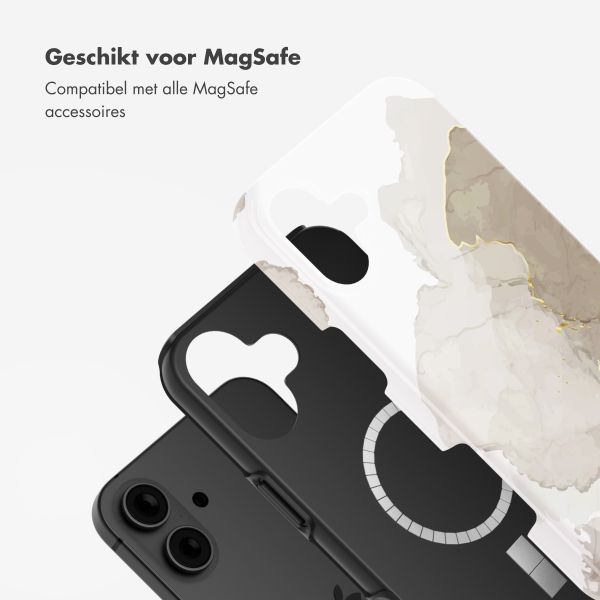 Selencia Vivid Backcover met MagSafe Apple iPhone 16 - Marble Light Brown