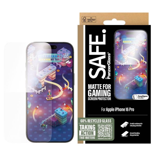 SAFE by PanzerGlass Gaming Screenprotector Ultra Wide Fit met applicator iPhone 16 Pro