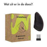 imoshion Ergonomische draadloze muis - Rechtshandig - USB-A - Zwart