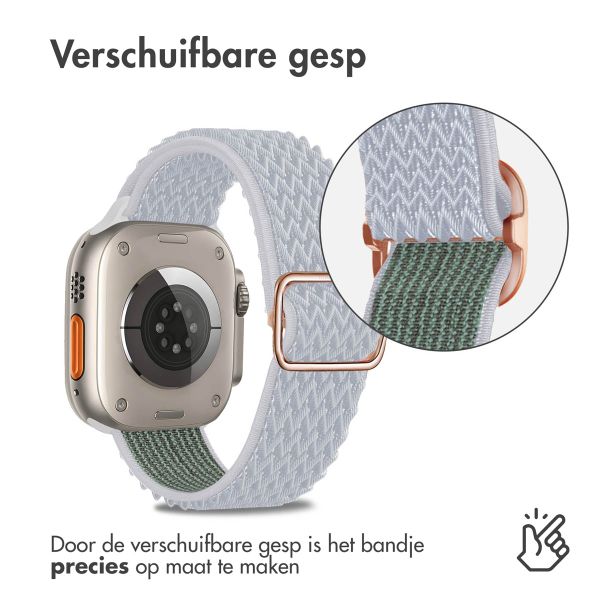 imoshion Elastisch nylonbandje Apple Watch Series 1 t/m 11 / SE / Ultra (44/45/46/49 mm) - Lichtgrijs