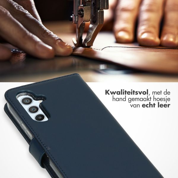 Selencia Echt Leren Bookcase Samsung Galaxy A54 (5G) - Blauw