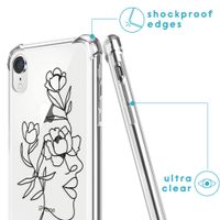 imoshion Design hoesje met koord iPhone Xr - Abstract Gezicht Bloem - Transparant