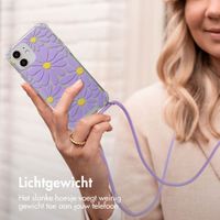 imoshion Design hoesje met koord Apple iPhone 12 (Pro) - Tropical Violet Flowers Connect