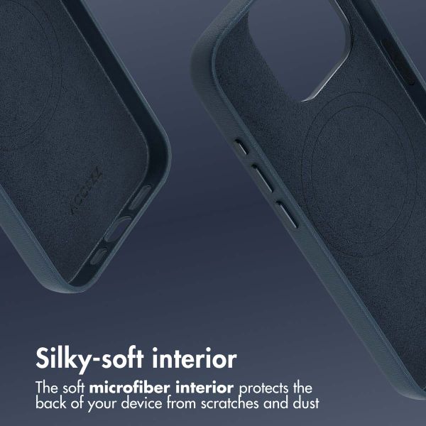 Accezz Leather Back Cover with MagSafe Apple iPhone 15 Pro - Nightfall Blue
