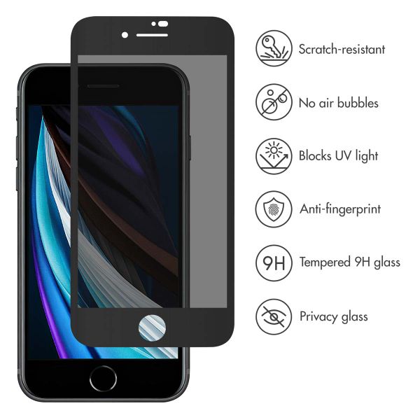 Accezz Tempered Glass Privacy Screen protector Apple iPhone SE (2022 / 2020)