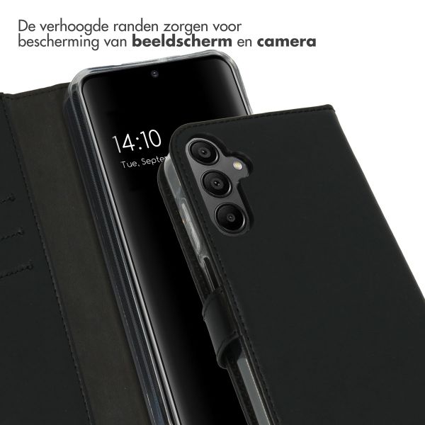 Selencia Echt Leren Bookcase Samsung Galaxy A15 (5G/4G) - Zwart