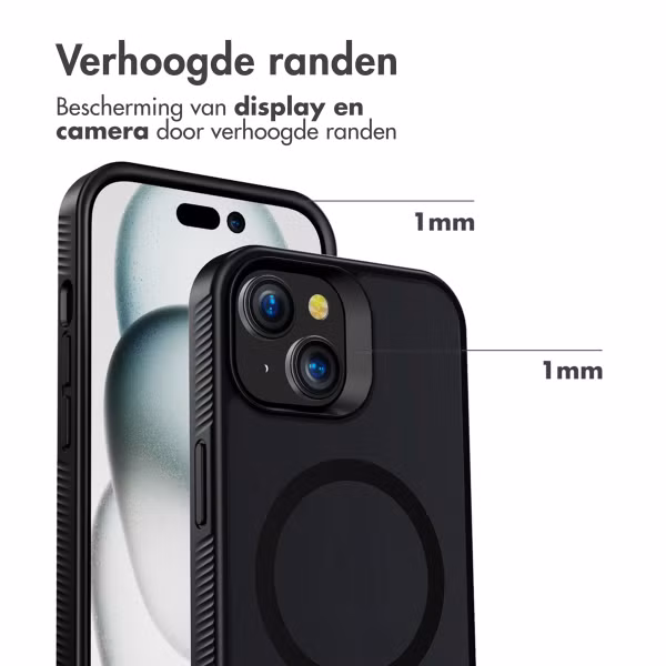 Accezz Rugged Frosted MagSafe Backcover Apple iPhone 15 Plus - Zwart