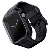 Uniq Monos 2-in-1 Apple Watch bandje met Hybrid Case Apple Watch 4 t/m 9 / SE (44/45 mm) - Midnight Black