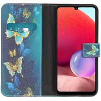 imoshion Design Softcase Bookcase Samsung Galaxy A33 - Blue Butterfly