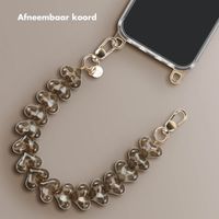 Transparante Backcover met afneembare haakjes voor de Apple iPhone 16 Pro + Lova Polskoord - Tortoise Leopard