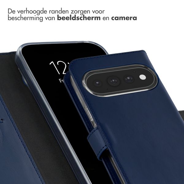 Selencia Echt Leren Bookcase Google Pixel 11 / 11 Pro - Donkerblauw