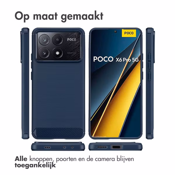 imoshion Brushed Backcover Xiaomi Poco X6 Pro - Donkerblauw