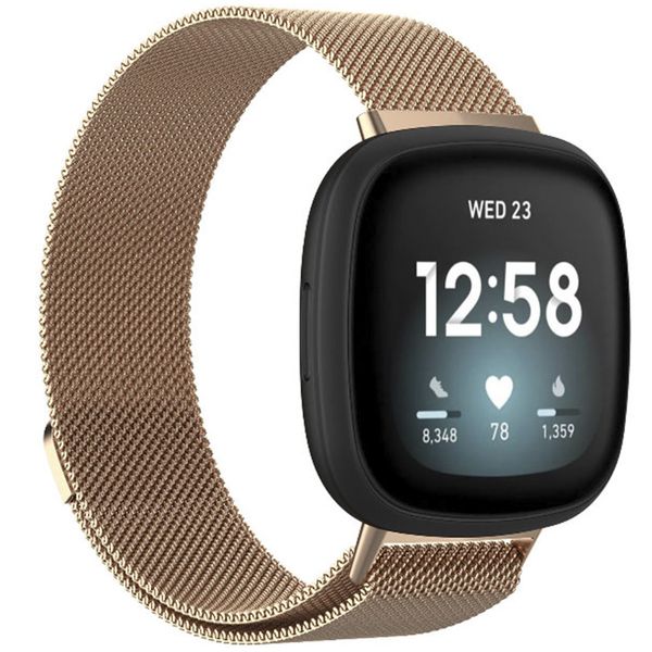 imoshion Milanees Watch bandje Fitbit Versa 4 / 3 / Sense (2) - Rosé Goud