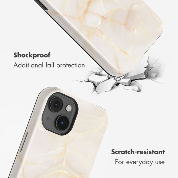 Selencia Vivid Back Cover Apple iPhone 14 - Golden Beige Marble