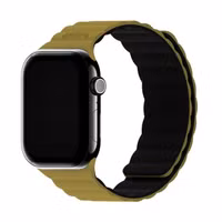 Holdit Siliconen bandje magneet Apple Watch | 44/45/46/49 mm - Warm Olive / Black